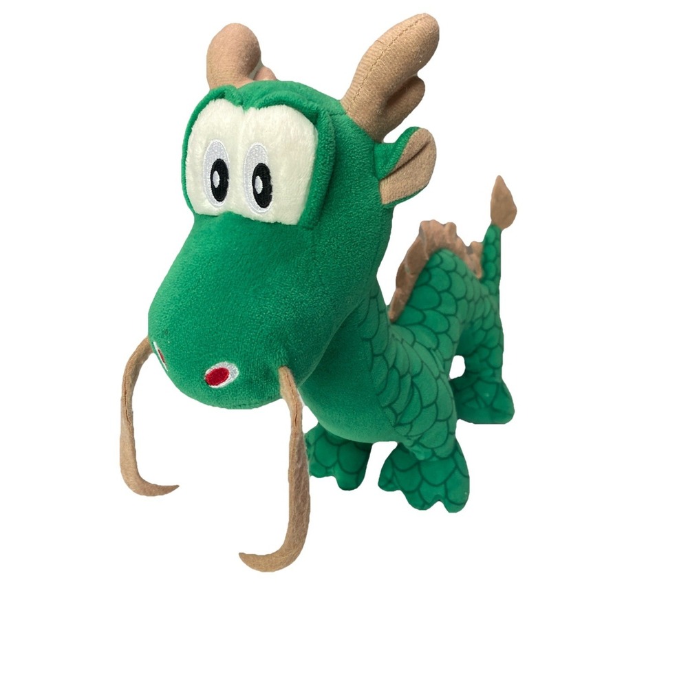Hong Kong Green Gold Dragon Stuffed Plush Animal 13" Soft Toy